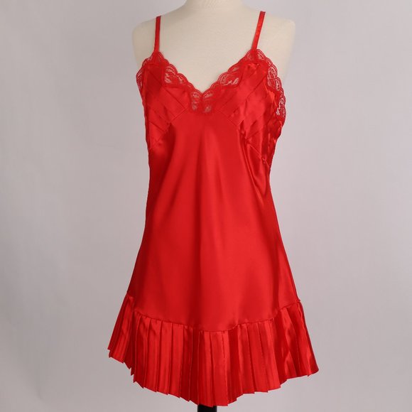 ❄ Vtg Lady Cameo NWOT Lace Red Babydoll Nightgown Sexy Chemise Negligee Lingerie - Picture 2 of 9